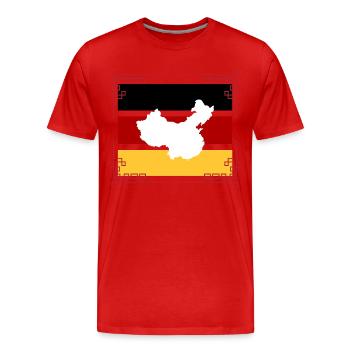 China in German Flagge - Männer Premium Bio T-Shirt - Rot - Vorne - Damien (186cm)