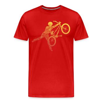 BMX Bike Tricks Cycliste cascade BMX - T-shirt bio Premium Homme - rouge - Devant - Damien (186cm)