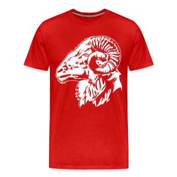 Chèvre, Mouton Chèvre, Animal, Mouton, Chèvre, Signes de saule - T-shirt bio Premium Homme - rouge - Devant - Damien (186cm)