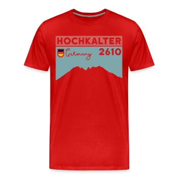 High Cold Crossing Randonnée en montagne normale - T-shirt bio Premium Homme - rouge - Devant - Damien (186cm)