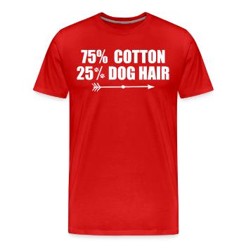 75 Baumwolle 25 Prozent Hundehaare - Männer Premium Bio T-Shirt - Rot - Vorne - Damien (186cm)
