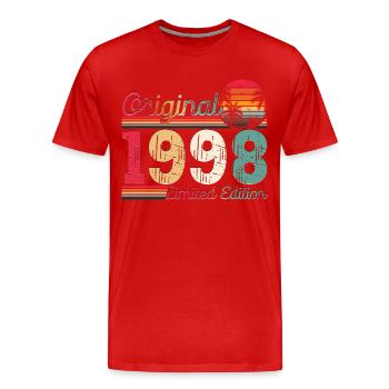 Né 1998 25ème anniversaire Cadeau homme / femme - T-shirt bio Premium Homme - rouge - Devant - Damien (186cm)