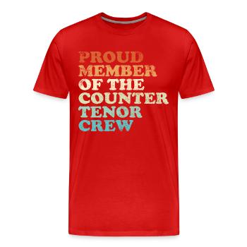 Fier membre du Countertenor Crew - rétro lumineux - T-shirt bio Premium Homme - rouge - Devant - Damien (186cm)