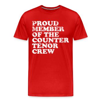 Fier membre du Countertenor Crew - blanc - T-shirt bio Premium Homme - rouge - Devant - Damien (186cm)