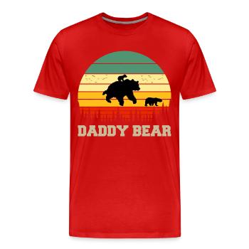 Daddy Bear climb the Mountain in Forest der Bär - Männer Premium Bio T-Shirt - Rot - Vorne - Damien (186cm)