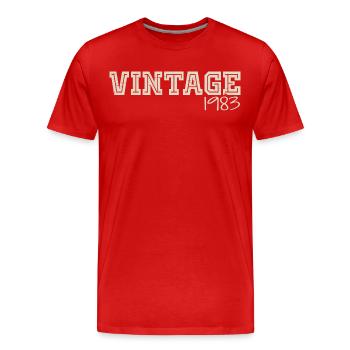 Jahrgang 1983 Original 1983 Retro 1983 Geschenk 1983 - Männer Premium Bio T-Shirt - Rot - Vorne - Damien (186cm)