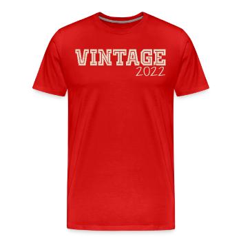 Jahrgang 2022 Original 2022 Retro 2022 Geschenk 2022 - Männer Premium Bio T-Shirt - Rot - Vorne - Damien (186cm)
