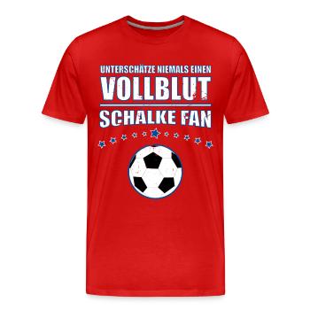 Vollblut - Schalke Fan Geschenk | Retro Fußball - Männer Premium Bio T-Shirt - Rot - Vorne - Damien (186cm)