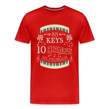 88 touches 10 doigts pas de problème piano piano - T-shirt bio Premium Homme - rouge - Devant - Damien (186cm)