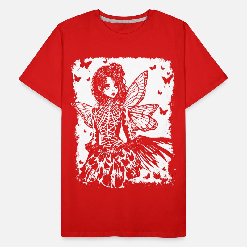 Fairycore Esthétique Squelette Fée Goth Gothique G T-shirt bio Premium Homme