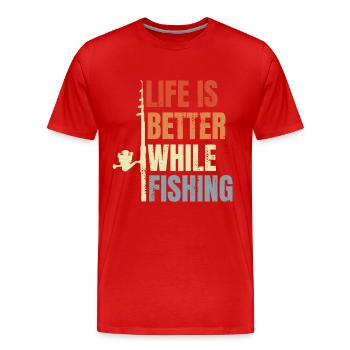 Pêche Vintage - T-shirt bio Premium Homme - rouge - Devant - Damien (186cm)