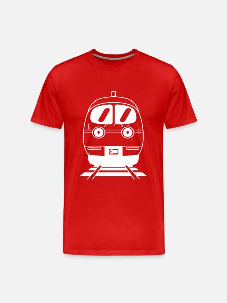 Railway Caricature - Men's Premium Organic T-Shirt - red