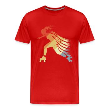 Roller Skating Mädchen - Männer Premium Bio T-Shirt - Rot - Vorne - Damien (186cm)