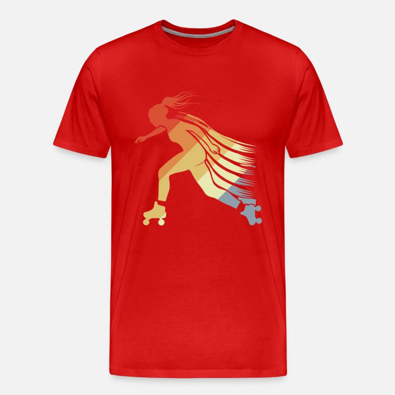 Roller Skating Mädchen - Männer Premium Bio T-Shirt - Rot