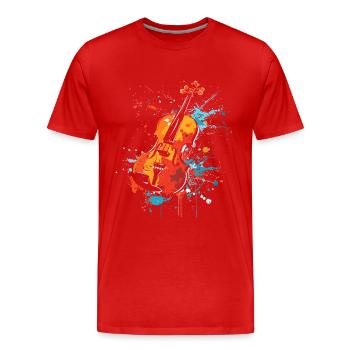 Geige Streetart - Männer Premium Bio T-Shirt - Rot - Vorne - Damien (186cm)