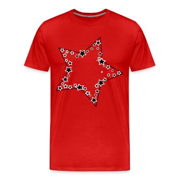 Étoiles dans l’étoile - T-shirt bio Premium Homme - rouge - Devant - Damien (186cm)