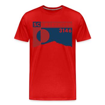 Flüela Schwarzhorn Davos Randonnée Arête Est Davos - T-shirt bio Premium Homme - rouge - Devant - Damien (186cm)