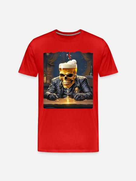Beer Skull 0.5 - Men's Premium Organic T-Shirt - red