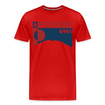 Souvenir de l’ascension du Cerro Aconcagua Andes - T-shirt bio Premium Homme - rouge - Devant - Damien (186cm)