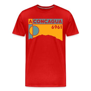 Cerro Aconcagua Andes Argentine Trekking Randonnée - T-shirt bio Premium Homme - rouge - Devant - Damien (186cm)