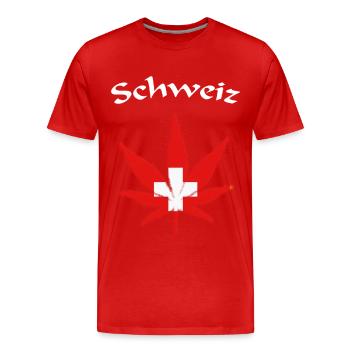 Schweiz Weed Ganja Swiss - Männer Premium Bio T-Shirt - Rot - Vorne - Damien (186cm)