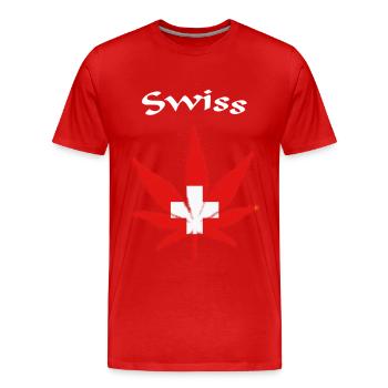 Swiss Schweiz - Männer Premium Bio T-Shirt - Rot - Vorne - Damien (186cm)