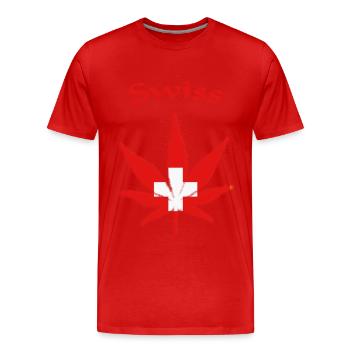 Swiss, Schweiz, Switzerland - Männer Premium Bio T-Shirt - Rot - Vorne - Damien (186cm)