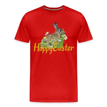 Happy Easter rabbit - Männer Premium Bio T-Shirt - Rot - Vorne - Damien (186cm)