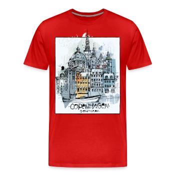 Copenhagen - Men's Premium Organic T-Shirt - red - Front - Damien (186cm)