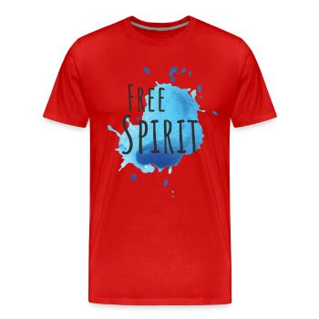 libre - libre, âme libre - T-shirt bio Premium Homme - rouge - Devant - Damien (186cm)