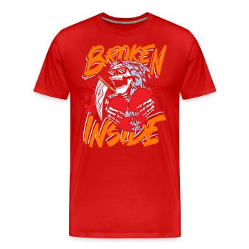 Broken inside - Männer Premium Bio T-Shirt - Rot - Vorne - Damien (186cm)
