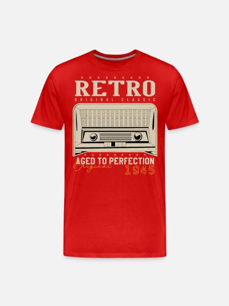 Retro 1945 Birthday Gift 1945 Vintage 1945 - Men's Premium Organic T-Shirt - red