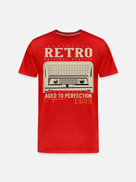 Retro 1988 Birthday Gift 1988 Vintage 1988 - Men's Premium Organic T-Shirt - red