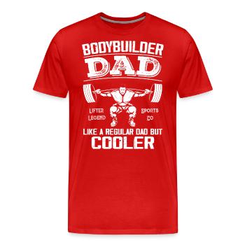 Bodybuilder Dad Like Regular Dad But Cooler - Dad - T-shirt bio Premium Homme - rouge - Devant - Damien (186cm)