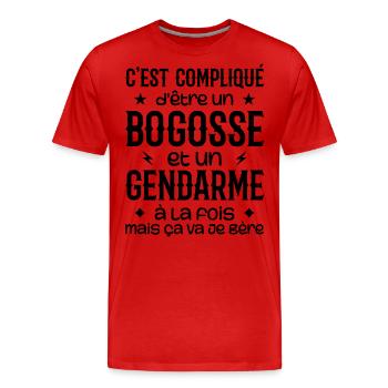 Es ist kompliziert, ein Bogosse und ein Gendarm zu sein - Männer Premium Bio T-Shirt - Rot - Vorne - Damien (186cm)