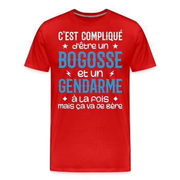 Es ist kompliziert, ein Bogosse und ein Gendarm zu sein - Männer Premium Bio T-Shirt - Rot - Vorne - Damien (186cm)