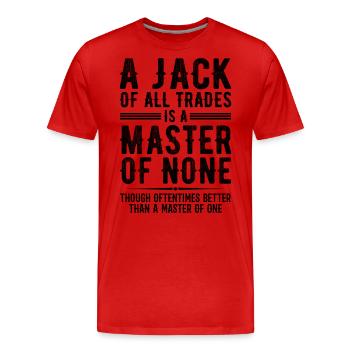 Ein Tausendsassa ist ein Meister des Nichts - Männer Premium Bio T-Shirt - Rot - Vorne - Damien (186cm)