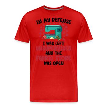 In my defense i was left unsupervised - T-shirt bio Premium Homme - rouge - Devant - Damien (186cm)
