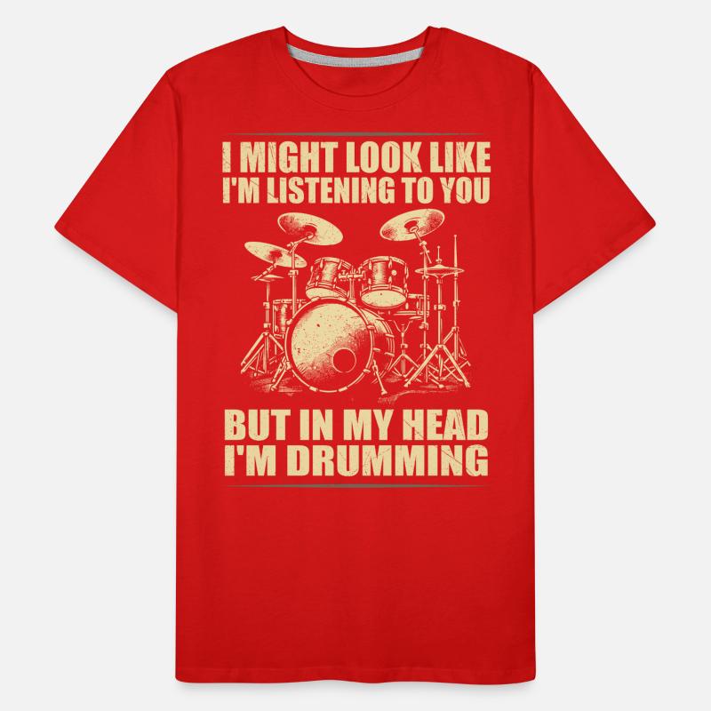 Batteur Drummer Drums Drumsticks Drumming T-shirt bio Premium Homme