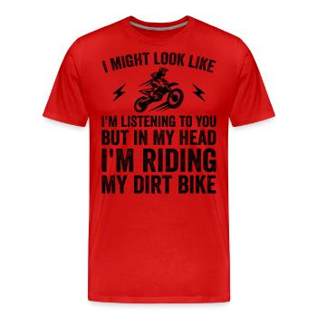 Funny Dirt Bike | Cute Motocross Dirt Bike Rider - T-shirt bio Premium Homme - rouge - Devant - Damien (186cm)