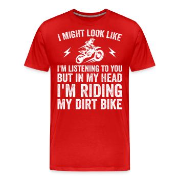 Funny Dirt Bike | Cute Motocross Dirt Bike Rider - T-shirt bio Premium Homme - rouge - Devant - Damien (186cm)