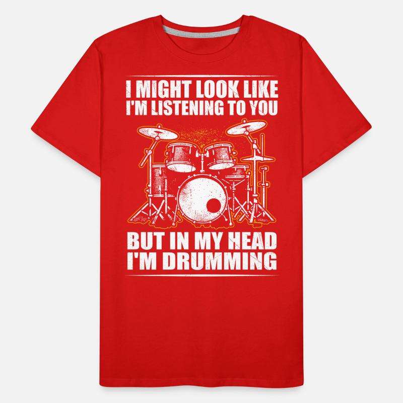 Batteur Drummer Drums Drumsticks Drumming T-shirt bio Premium Homme