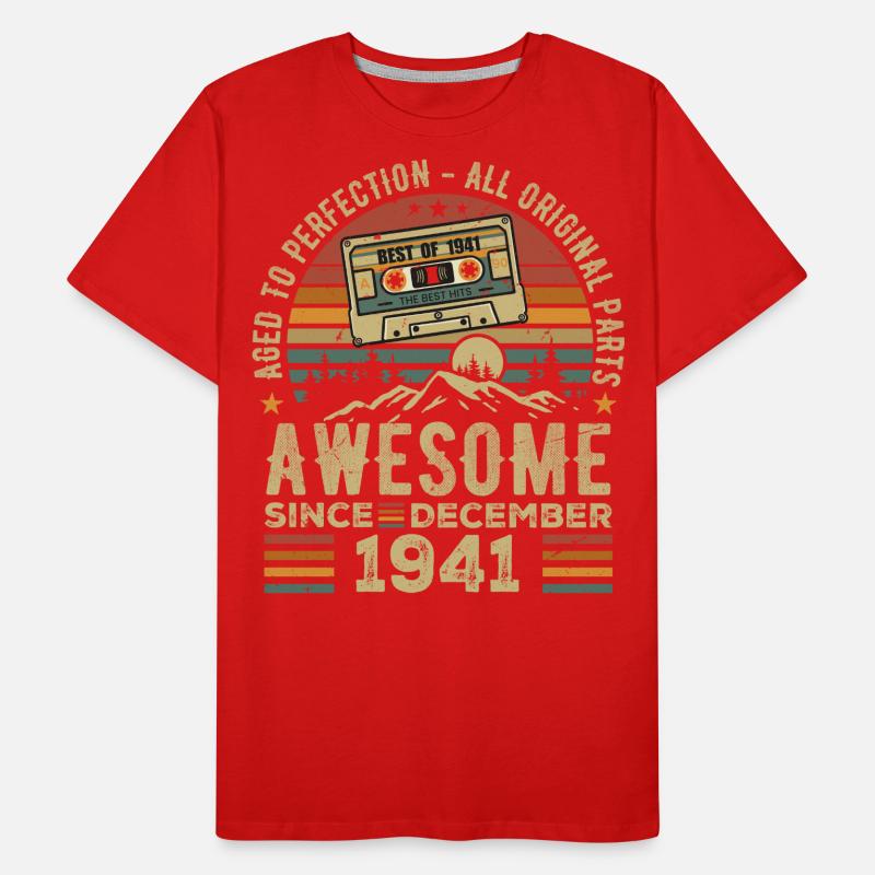 December 1941 Gift - Awesome Since December 1941 Men's Premium Organic T-Shirt