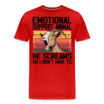 Emotional Support Animal - Men's Premium Organic T-Shirt - red - Front - Damien (186cm)