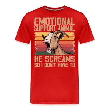 Emotional Support Animal - Men's Premium Organic T-Shirt - red - Front - Damien (186cm)