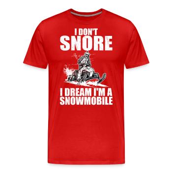 Ich schnarche nicht, ich träume, ich bin ein Schneemobil - Männer Premium Bio T-Shirt - Rot - Vorne - Damien (186cm)