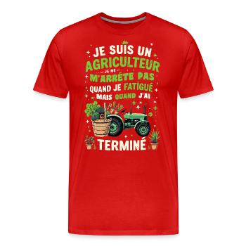 Landwirt Traktor Landwirte Ich bin Landwirt - Männer Premium Bio T-Shirt - Rot - Vorne - Damien (186cm)