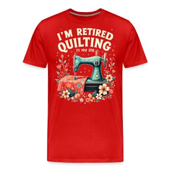Quilten Frauen Mama Oma Stich Näherin Quilter - Männer Premium Bio T-Shirt - Rot - Vorne - Damien (186cm)