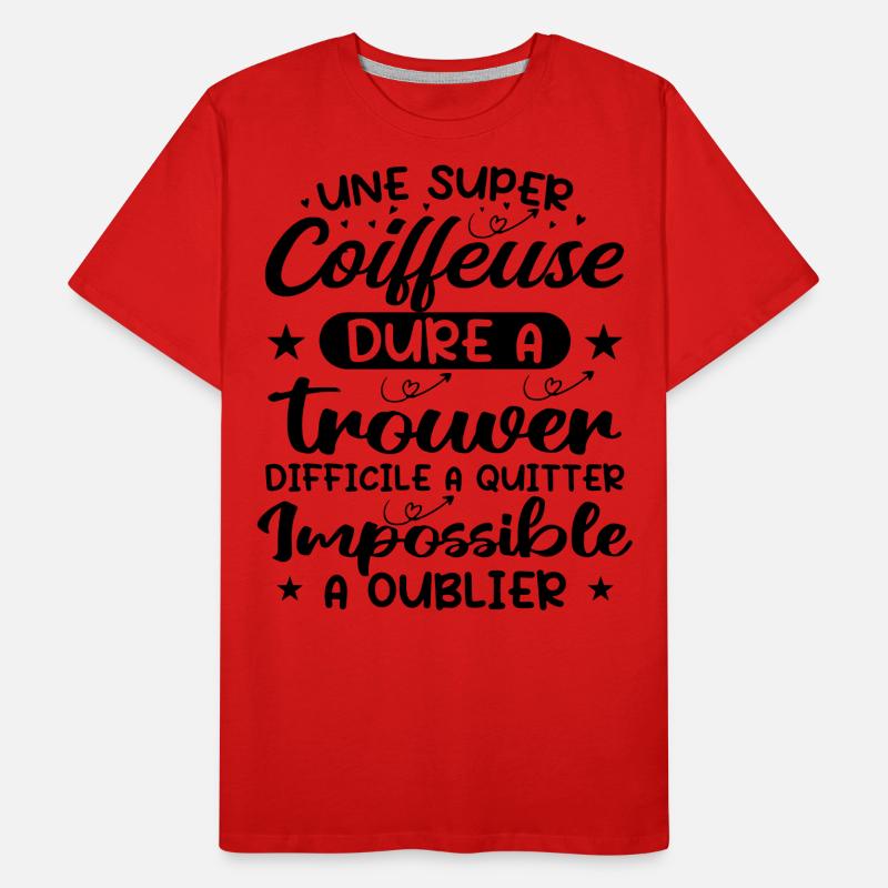 Une Super Coiffeuse - Cadeau coiffeuse T-shirt bio Premium Homme