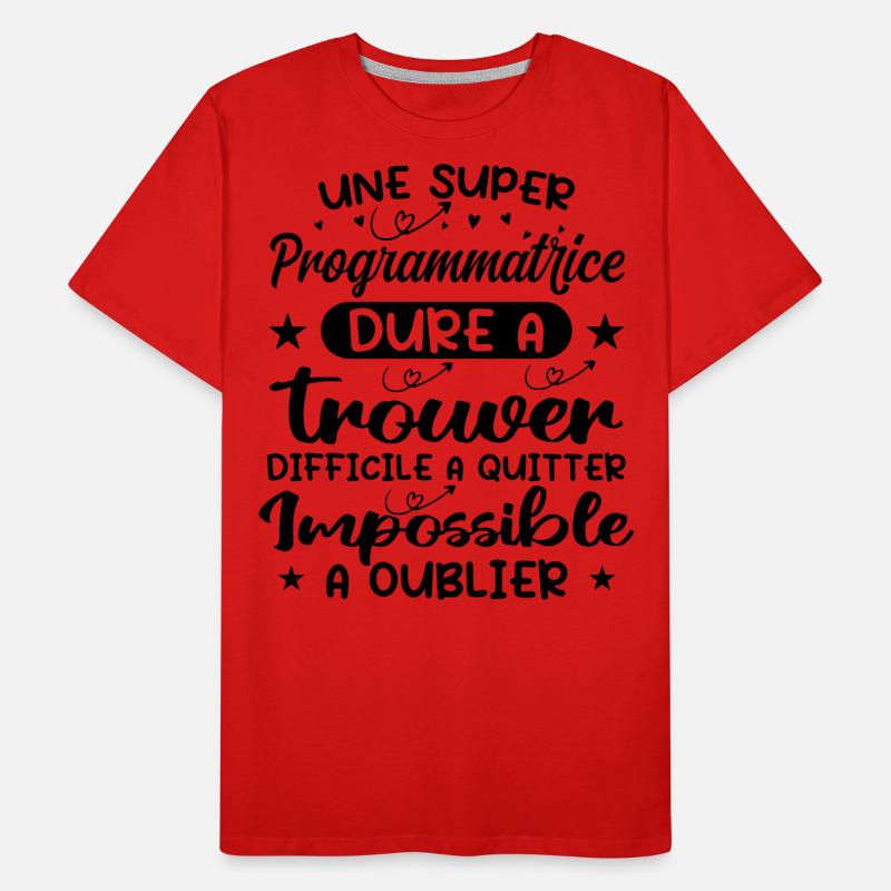 Une Super Programmatrice - Cadeau programmatrice T-shirt bio Premium Homme